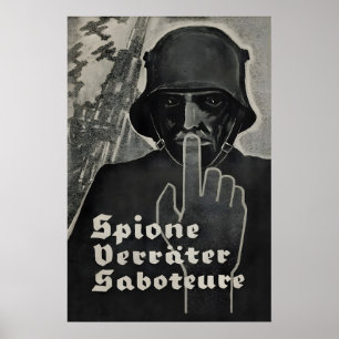 Imperial German Propaganda WWI Poster Spies