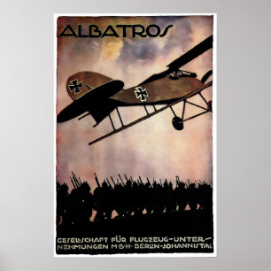 Imperial German WWI Propaganda Poster -Albatros