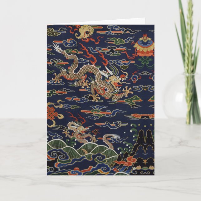 Imperial Gold Dragon & Auspicious Clouds Card (Front)