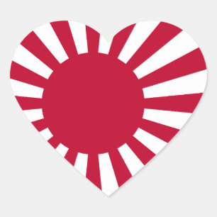 Imperial Japanese Navy Ensign Heart Sticker