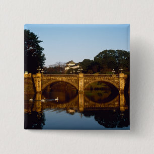 Imperial Palace, Nijubashi Bridge, Tokyo, Japan 2 Inch Square Button