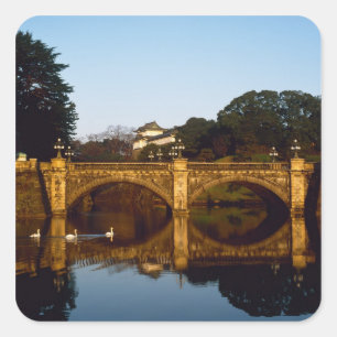 Imperial Palace, Nijubashi Bridge, Tokyo, Japan Square Sticker