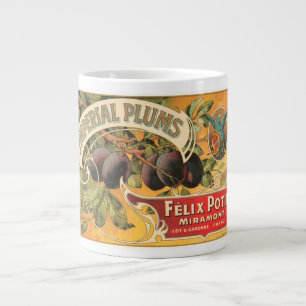 Imperial Plums Felix Potin Miramont VIntage Crate  Large Coffee Mug