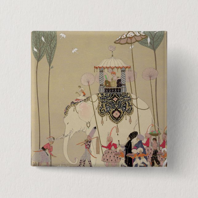 Imperial Procession (colour litho) 2 Inch Square Button (Front)