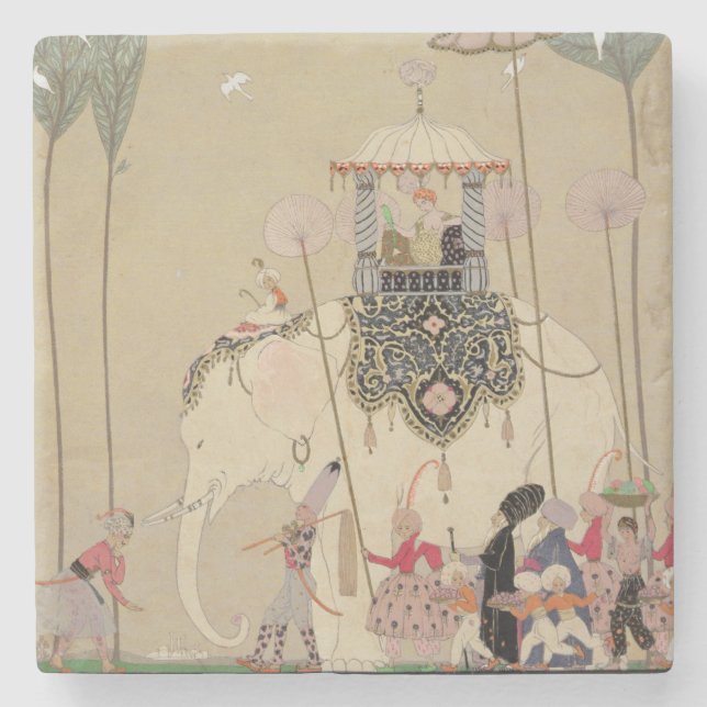 Imperial Procession (colour litho) Stone Coaster (Front)