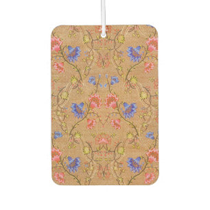 Imperial Red & Gold Interlocking Floral Silk Art Air Freshener