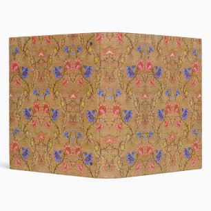 Imperial Red & Gold Interlocking Floral Silk Art Binder