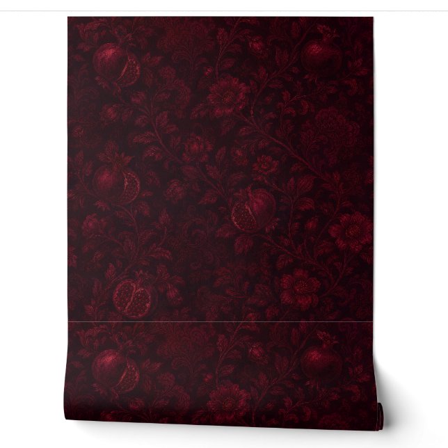 Imperial Ruby Garden | Pomegranate Persian-(C) Wallpaper (Unrolling)