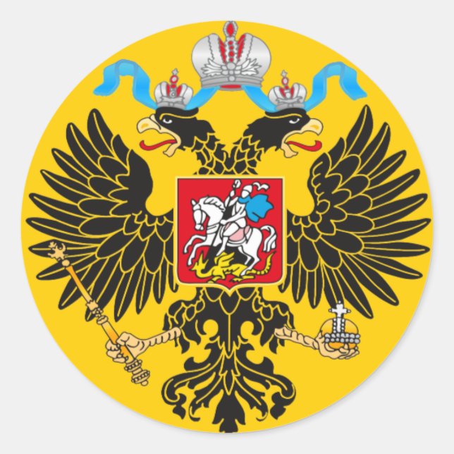 Imperial Standard of the Emperor of Russia Classic Round Sticker (Front)