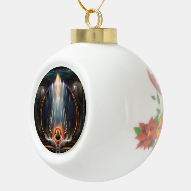 Imperial View Fractal Art Ceramic Ball Ornament (Right)