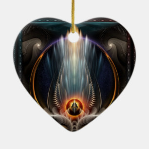 Imperial View Fractal Art Heart Ornament