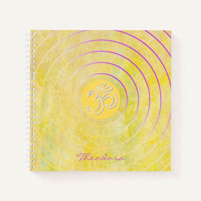 ”Imperial Yellow” AUM Notebook (Front)