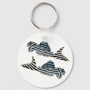 Imperial Zebra Pleco Keychain