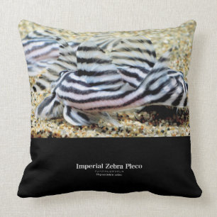Imperial Zebra Pleco Throw Pillow