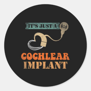 Implant Hard Of Hearing Vintage Hearing Impaired  Classic Round Sticker