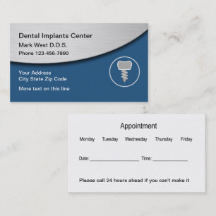 Implants dentaires modernes Cartes de visite de no