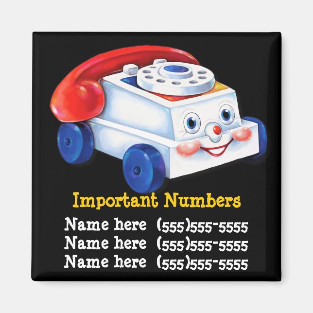 IMPORTANT aimant de numéro de téléphone (Devant)