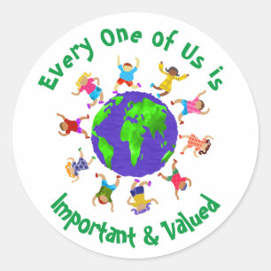 Important and Valued Children Classic Round Sticker