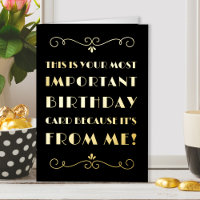 Important Birthday Vintage Typographic Gold