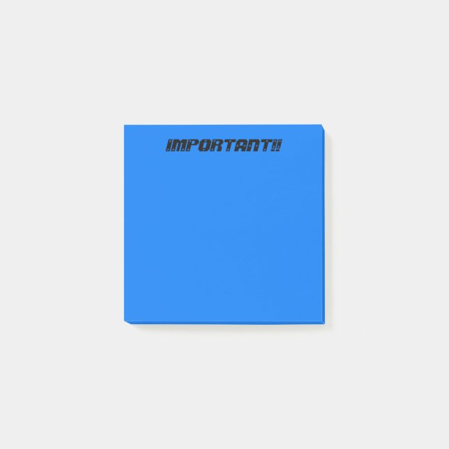 Important Blue Post-it Notes (Front)