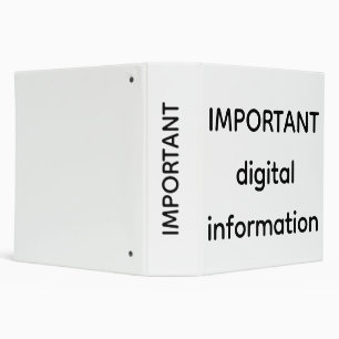 important digital information binder