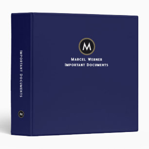 Important Documents Organizer DARK-BLUE Binder
