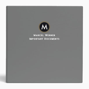 Important Documents Organizer GRAY Binder