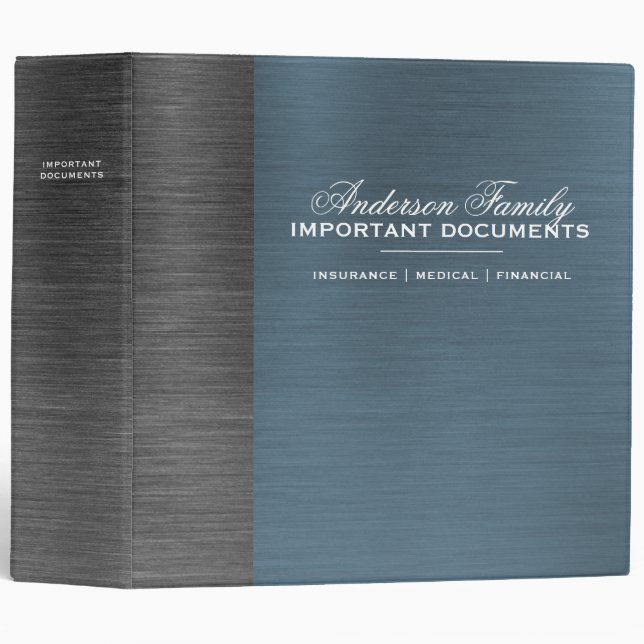 Important Family Documents Estate Planning Binder (Front/Spine)