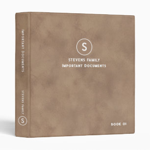 Important Family Documents Organizer Old-Brown Binder
