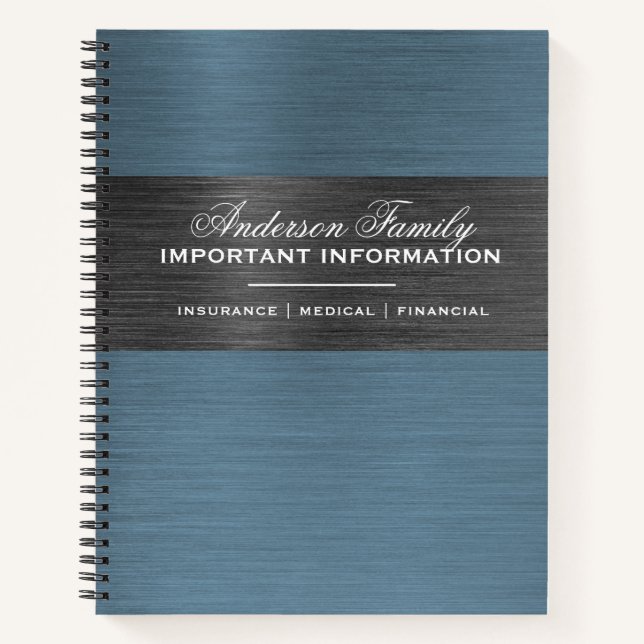 Important Family Information Family Planning Notebook (Front)