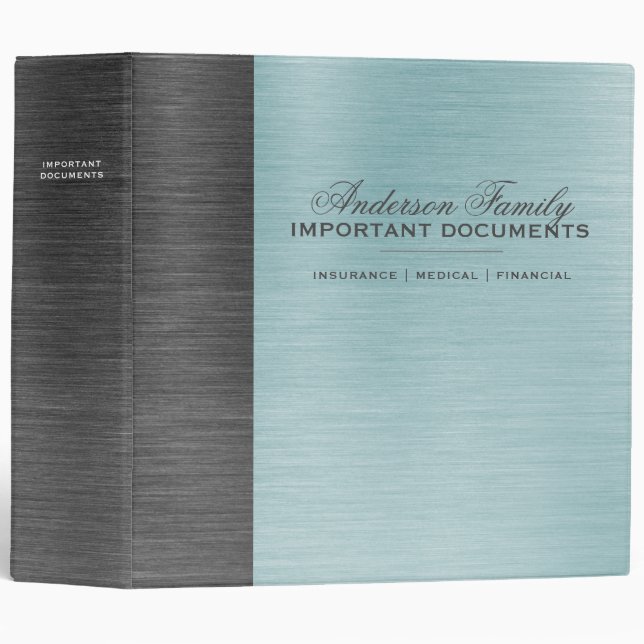 Important Famly Documents Estate Planning Binder (Front/Spine)