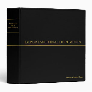 Important Final Documents - Black Gold Binder