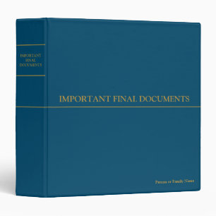 Important Final Documents - Blue   Gold  Binder