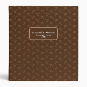 Important Notes Organizer Monogram Brown Binder