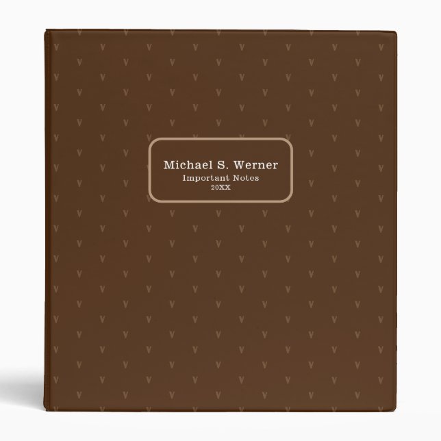 Important Notes Organizer Monogram Brown Binder (Front)