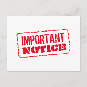 Important notice vintage red ink rubber stamp postcard