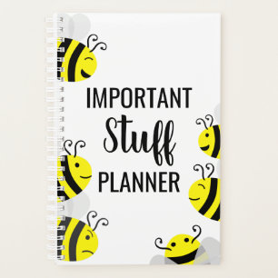 "Important Stuff" Cute Family of Bees Planner
