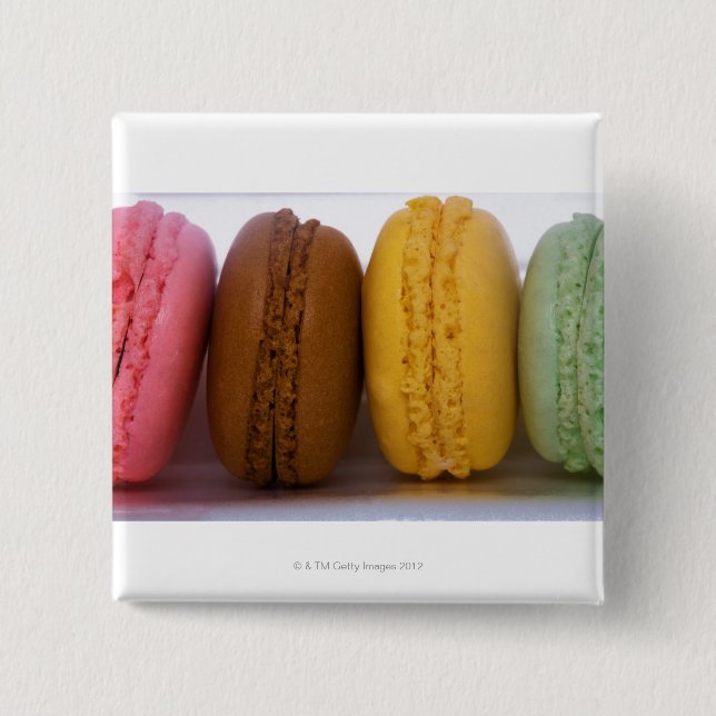 Imported gourmet French macarons (macaroons) 2 Inch Square Button (Front)