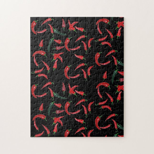 Imposable puzzle Rouge | Motif de poivre noir (Vertical)
