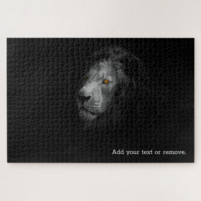 IMPOSSIBLE 2: black lion against black background, Jigsaw Puzzle (Horizontal)