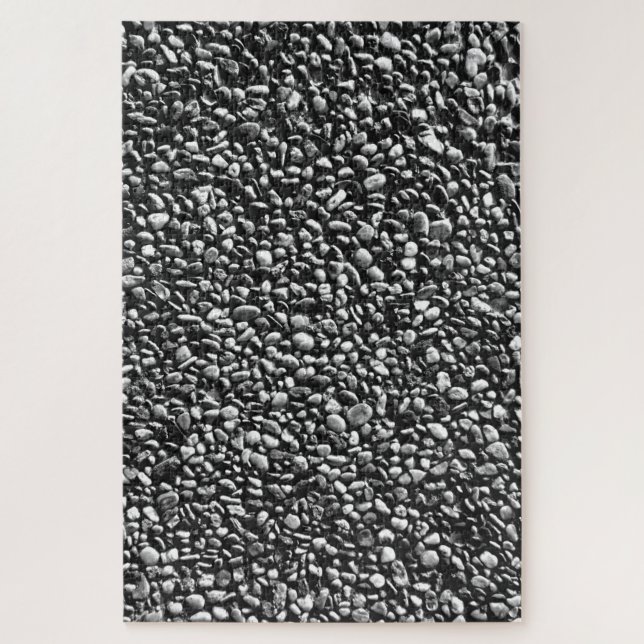 Impossible Black and White Pebbled Pavement Jigsaw Puzzle (Vertical)