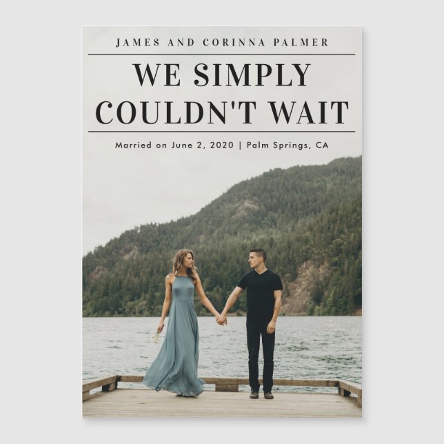 Impossible D'Attendre Le Faire-part Mariage Photo (Devant)