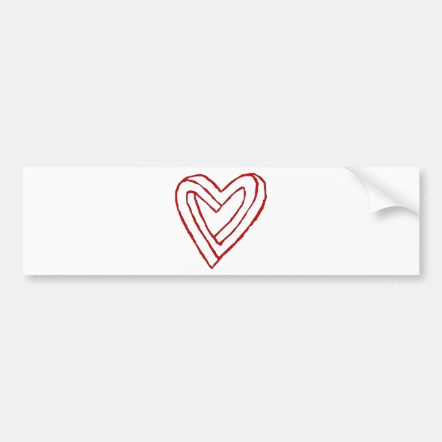 Impossible Heart Optical Illusion Bumper Sticker (Front)