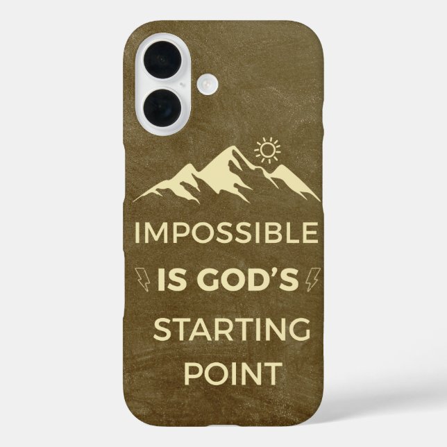 Impossible Is God’s Starting Point, Inspirational Case-Mate iPhone Case (Back)