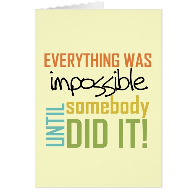 Impossible Jusqu'À Ce Que Quelqu'Un Le Fasse (Devant)