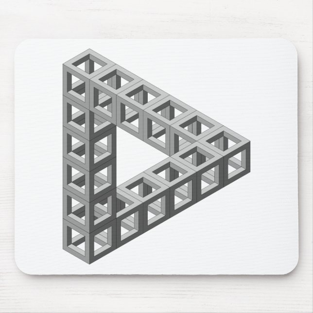 Impossible Optical Illusion Triangle Mouse Pad (Front)