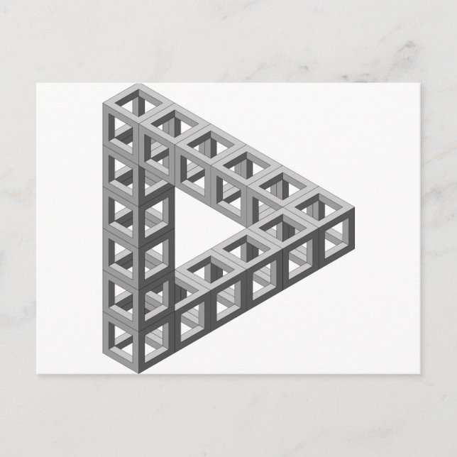 Impossible Optical Illusion Triangle Postcard (Front)