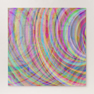 Impossible puzzle: colourful swirl jigsaw puzzle