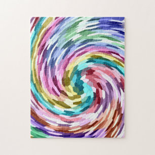 Impossible puzzle: colourful swirl jigsaw puzzle