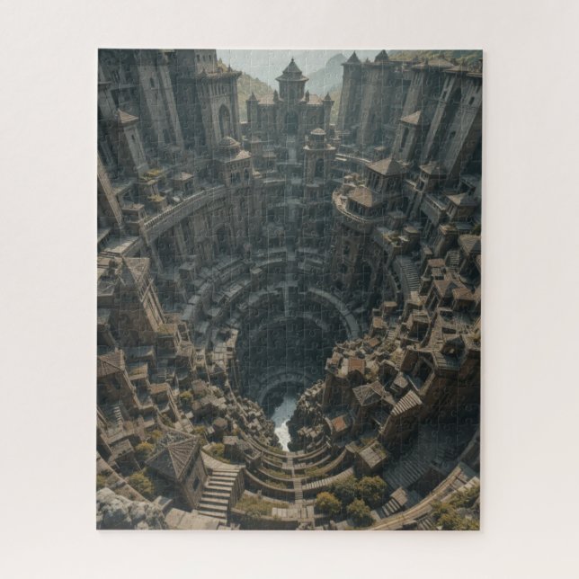 impossible puzzle -The Spiral City Illusion (Vertical)